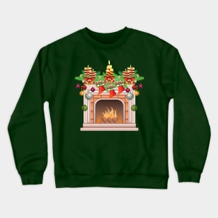 Decorated Christmas Fireplace Crewneck Sweatshirt